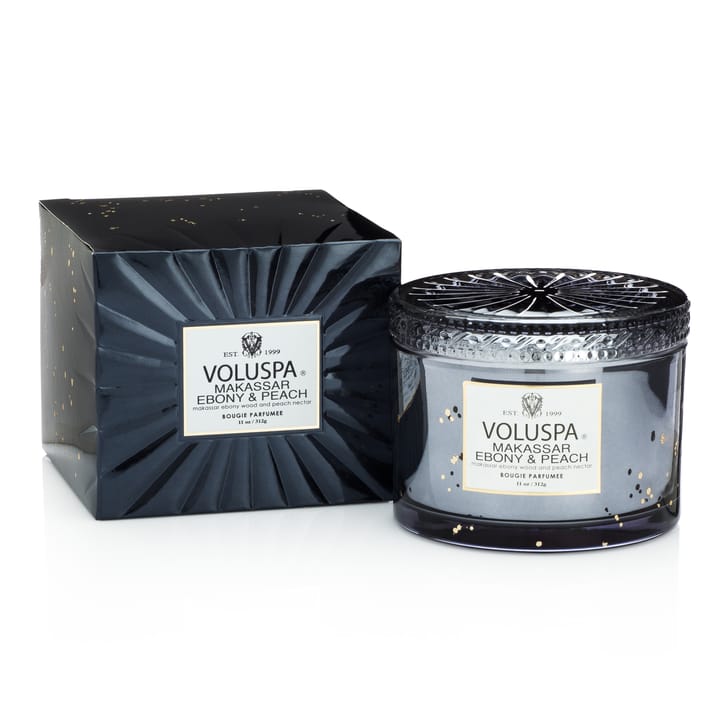 Boxed Corta Maison アロマキャンドル 45 時間, Makassar Ebony & Peach Voluspa | ボルスパ
