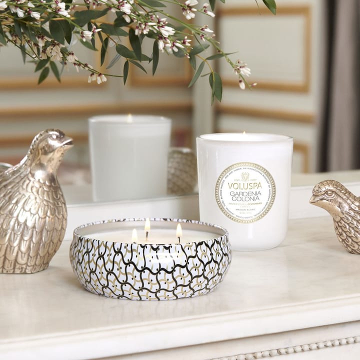 Maison Blanc 3-wick Tin アロマキャンドル 40時間, Gardenia Colonia Voluspa | ボルスパ