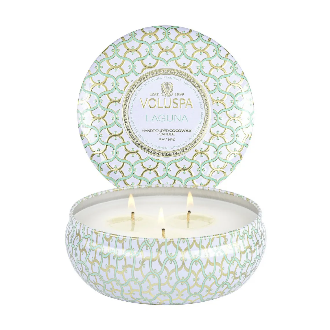 Maison Blanc 3-wick Tin アロマキャンドル 40時間, Laguna Voluspa | ボルスパ