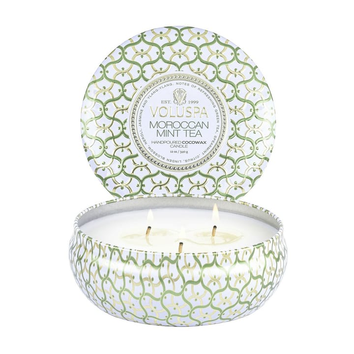 Maison Blanc 3-wick Tin アロマキャンドル 40時間, Moroccan Mint Tea Voluspa | ボルスパ