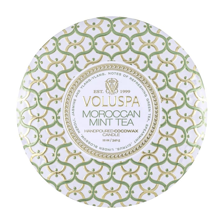 Maison Blanc 3-wick Tin アロマキャンドル 40時間, Moroccan Mint Tea Voluspa | ボルスパ