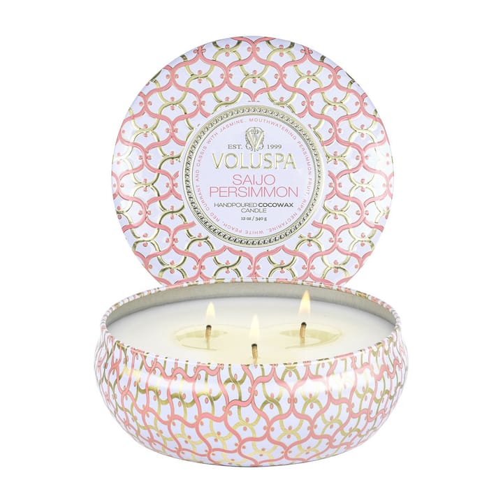 Maison Blanc 3-wick Tin アロマキャンドル 40時間, Saijo Persimmon Voluspa | ボルスパ