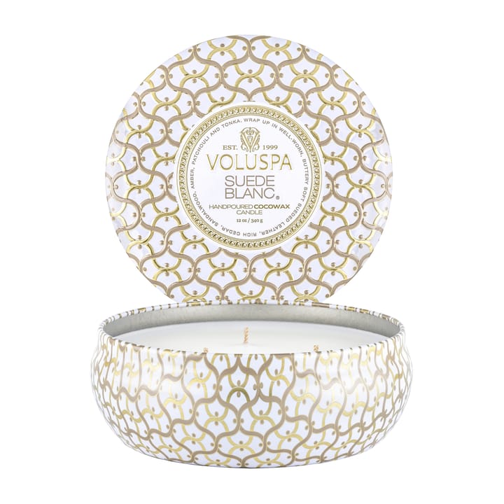 Maison Blanc 3-wick Tin アロマキャンドル 40時間 - Suede Blanc - Voluspa | ボルスパ