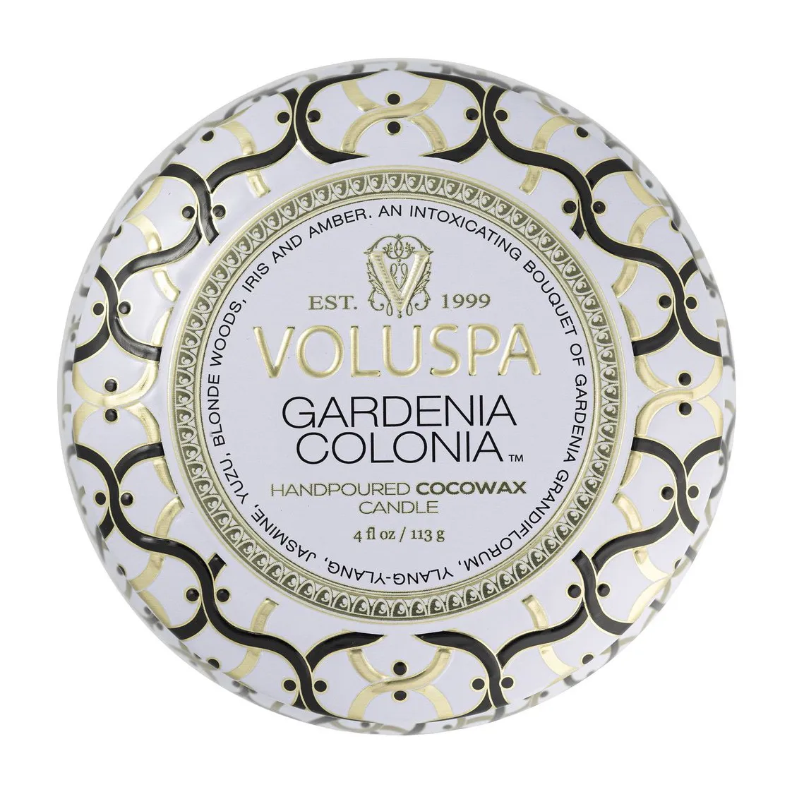 Maison Blanc Mini Tin アロマキャンドル 25時間, Gardenia Colonia Voluspa | ボルスパ
