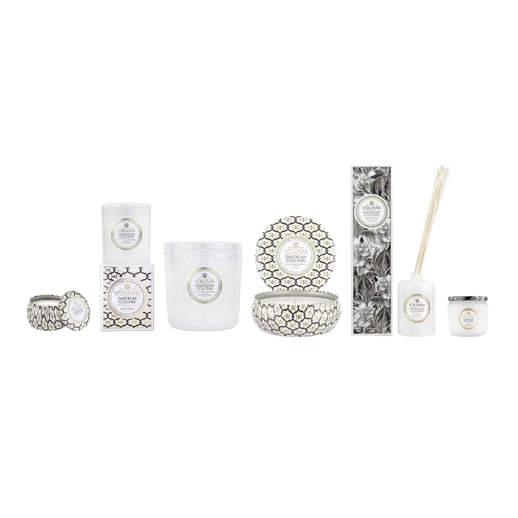 Maison Blanc Mini Tin アロマキャンドル 25時間, Gardenia Colonia Voluspa | ボルスパ