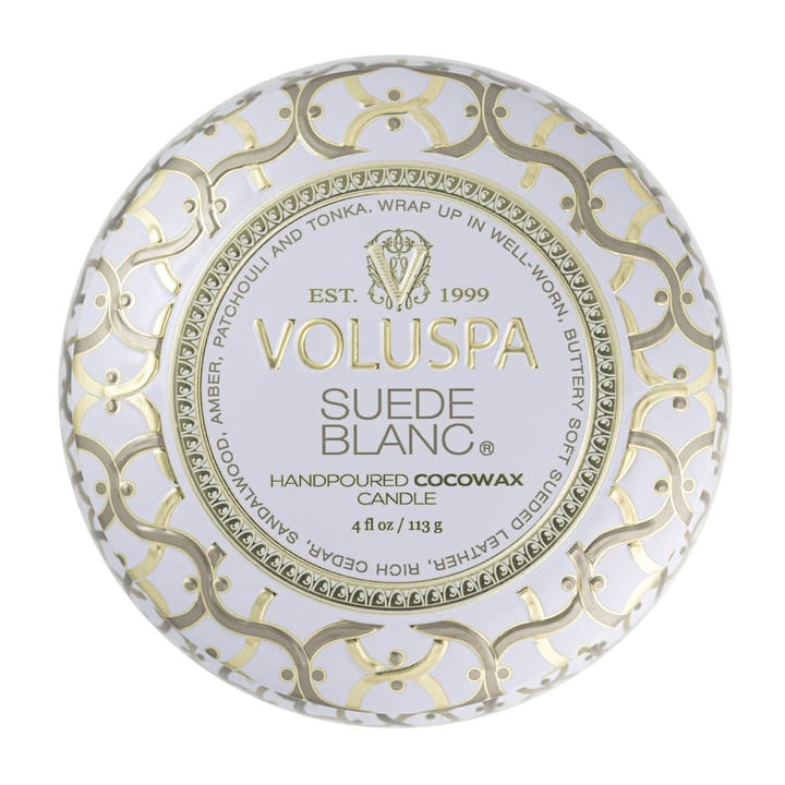 Maison Blanc Mini Tin アロマキャンドル 25時間, Suede Blanc Voluspa | ボルスパ