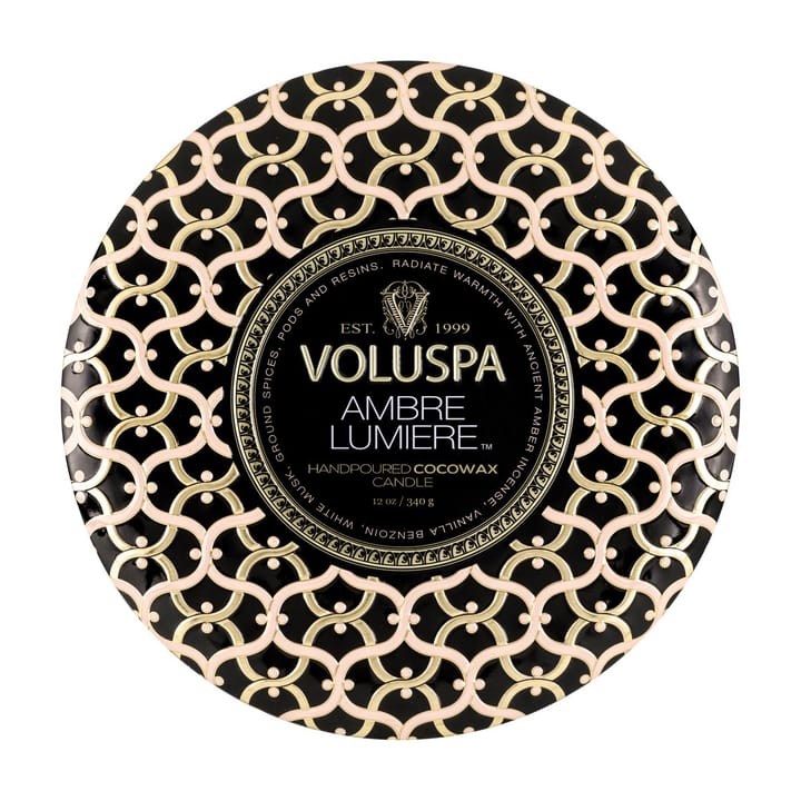 Maison Noir 3-wick Tin アロマキャンドル 40時間, Ambre Lumiere Voluspa | ボルスパ