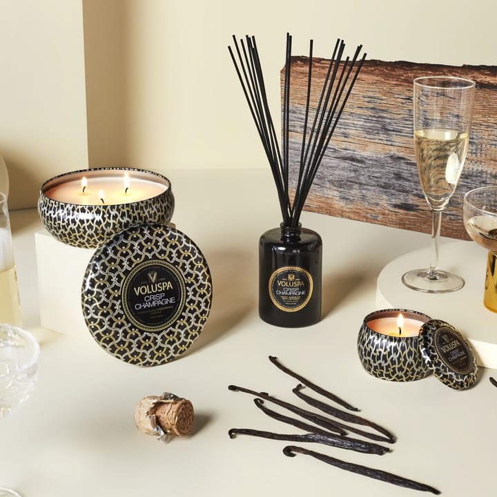 Maison Noir 3-wick Tin アロマキャンドル 40時間, Crisp Champagne Voluspa | ボルスパ