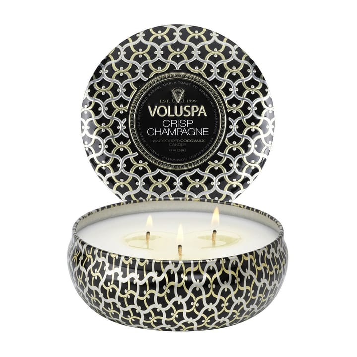 Maison Noir 3-wick Tin アロマキャンドル 40時間, Crisp Champagne Voluspa | ボルスパ