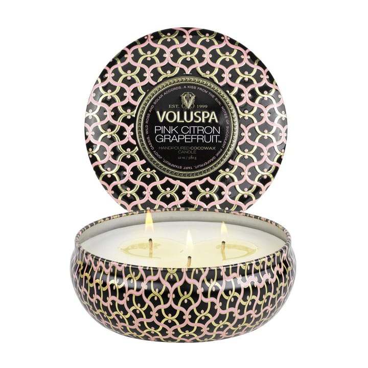 Maison Noir 3-wick Tin アロマキャンドル 40時間, Pink Citron Grapefruit Voluspa | ボルスパ