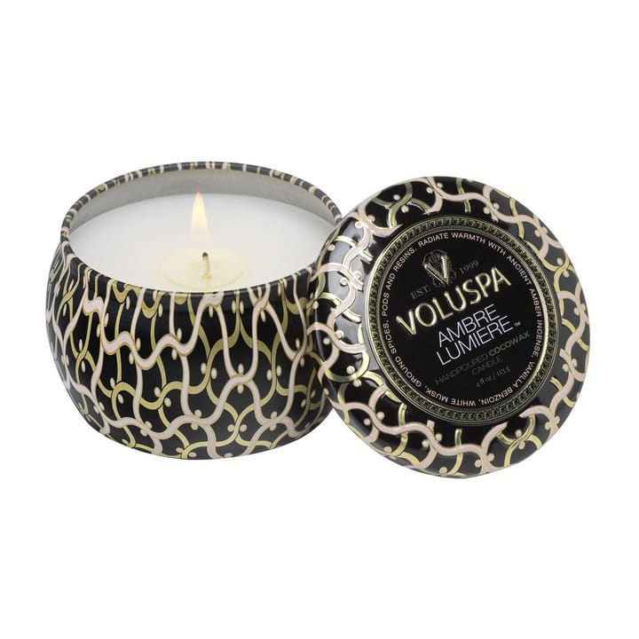 Maison Noir Mini Tin アロマキャンドル 25時間, Ambre Lumiere Voluspa | ボルスパ