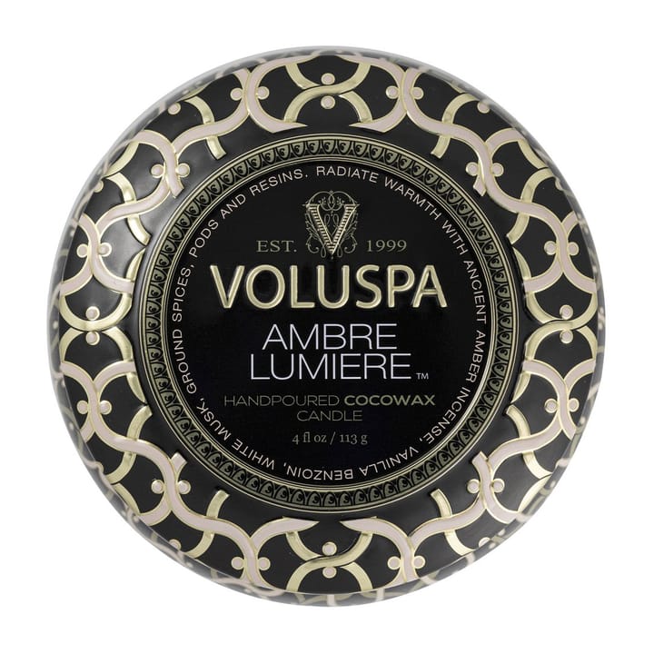 Maison Noir Mini Tin アロマキャンドル 25時間, Ambre Lumiere Voluspa | ボルスパ