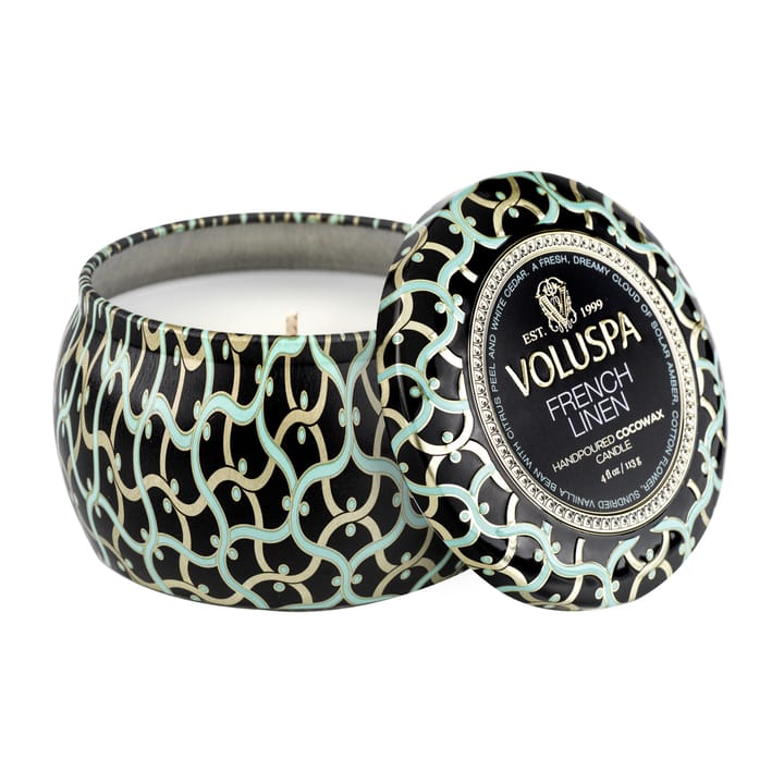 Maison Noir Mini Tin アロマキャンドル 25時間 - French Linen - Voluspa | ボルスパ