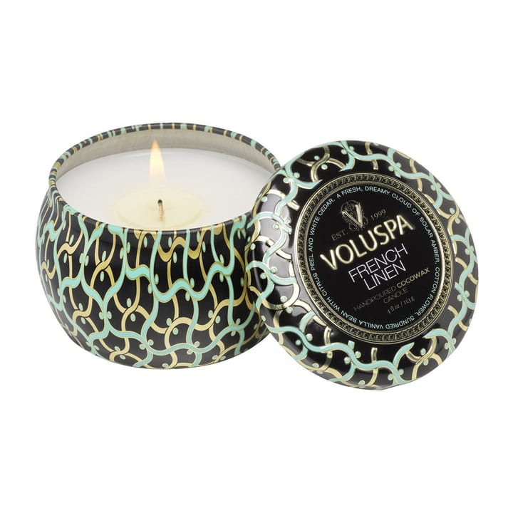 Maison Noir Mini Tin アロマキャンドル 25時間, French Linen Voluspa | ボルスパ