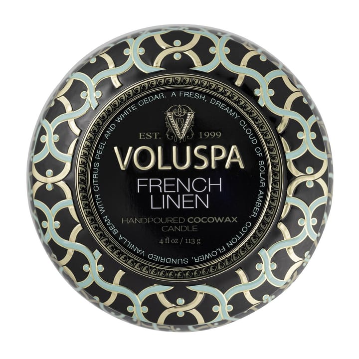 Maison Noir Mini Tin アロマキャンドル 25時間, French Linen Voluspa | ボルスパ