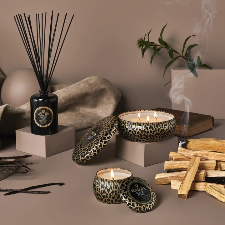 Maison Noir Mini Tin アロマキャンドル 25時間, Suede Noir Voluspa | ボルスパ