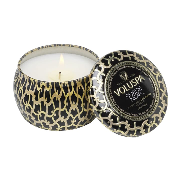 Maison Noir Mini Tin アロマキャンドル 25時間, Suede Noir Voluspa | ボルスパ