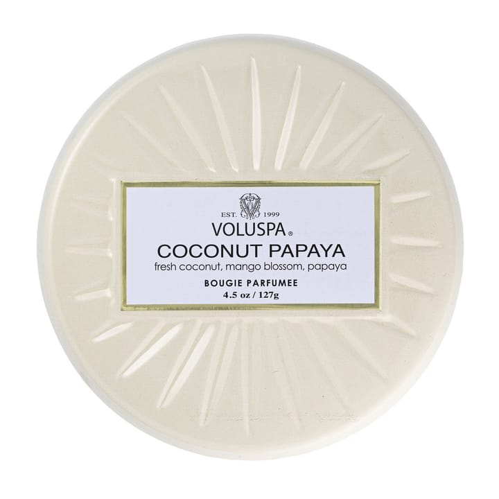Vermeil Mini Tin アロマキャンドル 25時間, Coconut Papaya Voluspa | ボルスパ