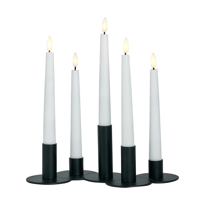 Lykke combinable キャンドルスティック incl. 5ピース入り LEDライト, Black Watt & Veke | ワット & ヴェケ
