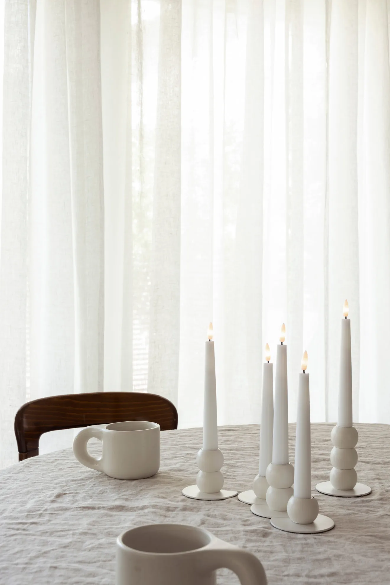 Lykke combinable キャンドルスティック incl. 5ピース入り LEDライト, White Watt & Veke | ワット & ヴェケ