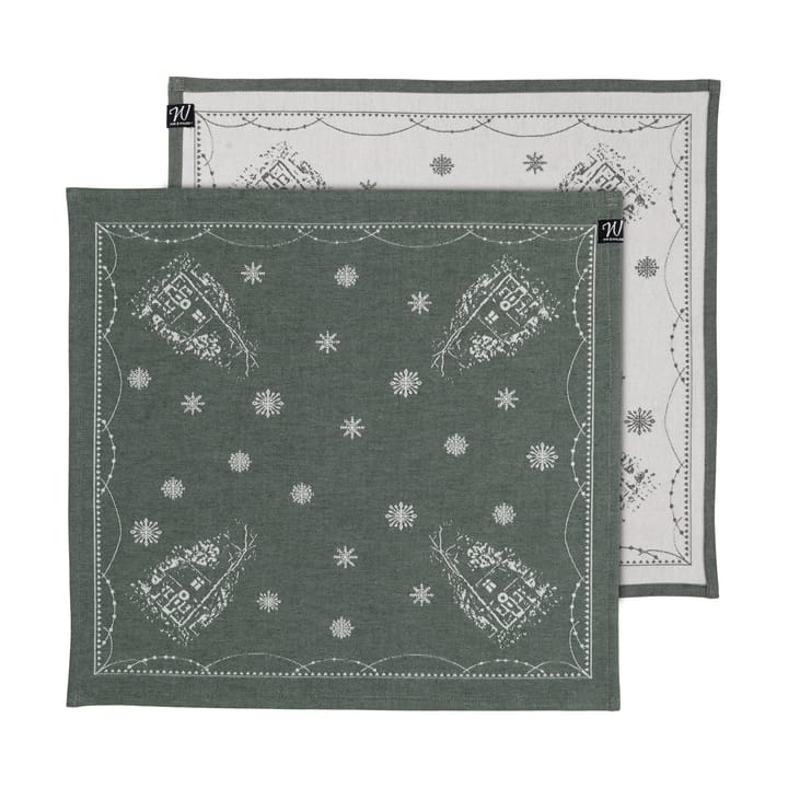 クリスマスモーニング ファブリックナプキン 45x45 cm 2枚 - White-green - Wik & Walsøe | ウィック & ワルソー