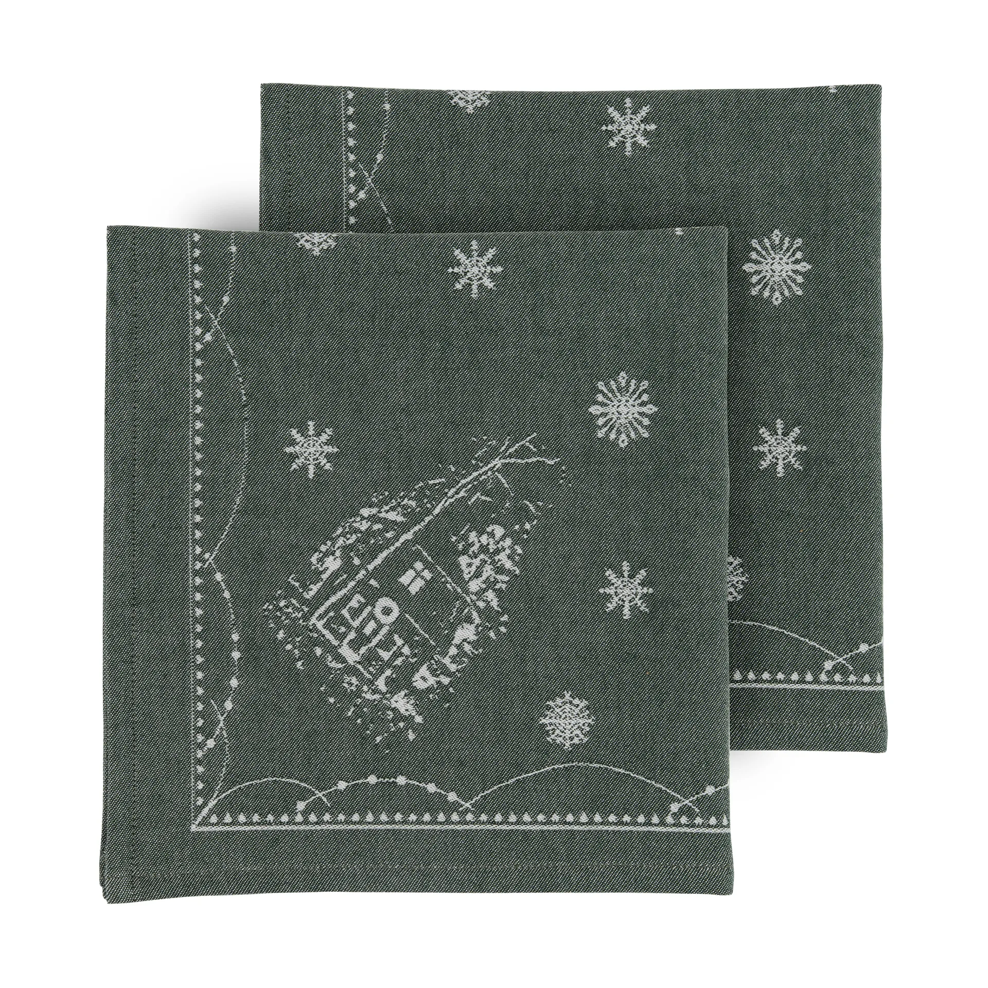 クリスマスモーニング ファブリックナプキン 45x45 cm 2枚, White-green Wik & Walsøe | ウィック & ワルソー