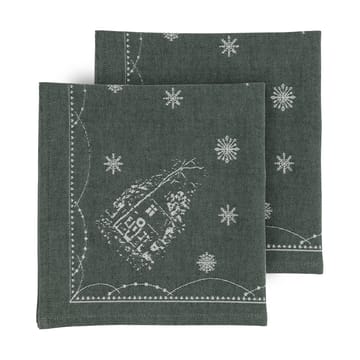 クリスマスモーニング ファブリックナプキン 45x45 cm 2枚 - White-green - Wik & Walsøe | ウィック & ワルソー