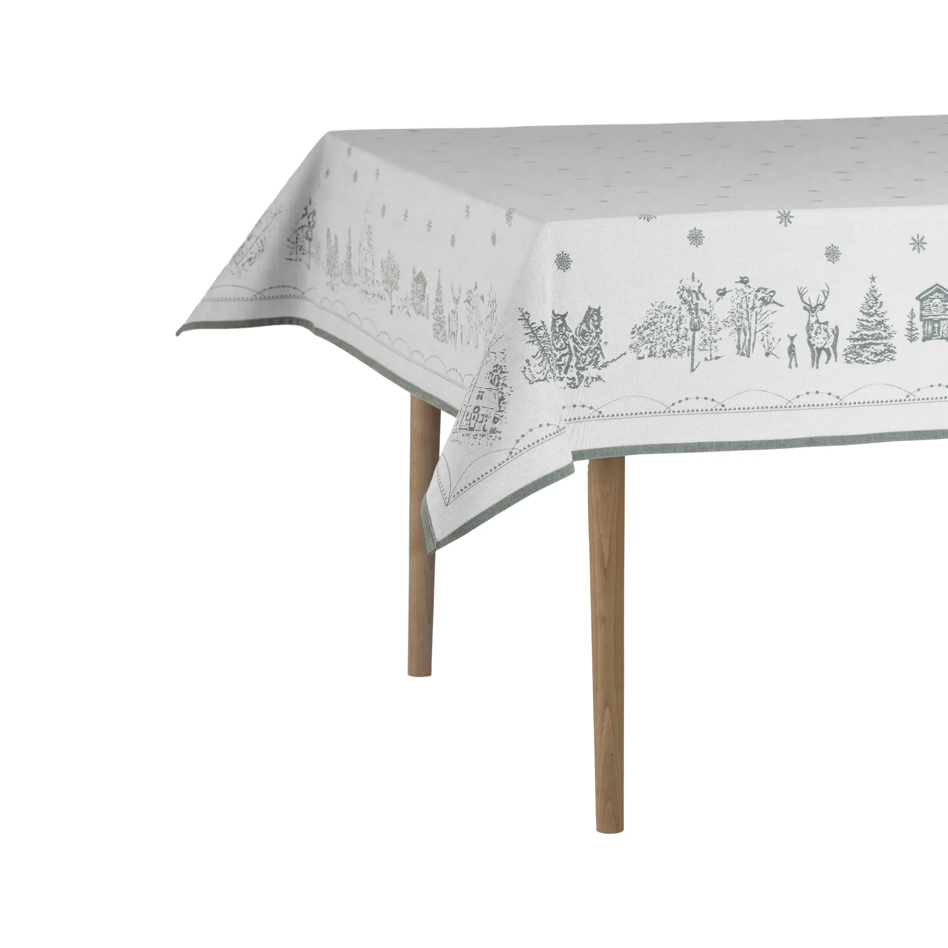 Julemorgen テーブルクロス, White-green, 140x340 cm Wik & Walsøe | ウィック & ワルソー
