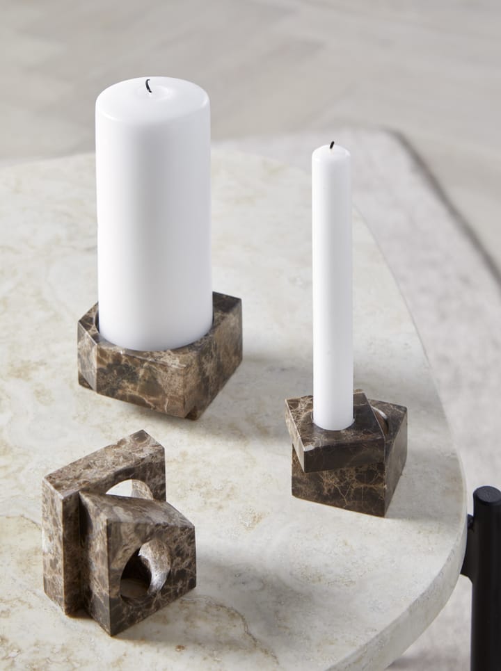 Jeu de dés 2 キャンドルホルダー marble, Brown Woud | ウッド