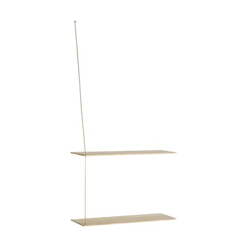Stedge シェルフ - 白染色オーク-真鍮 60 cm 2段棚 - Woud | ウッド