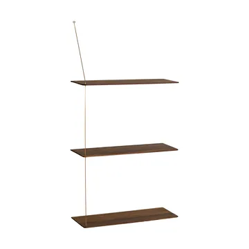 Stedge シェルフ - スモークオーク-ブラス、60 cm、3段棚 - Woud | ウッド