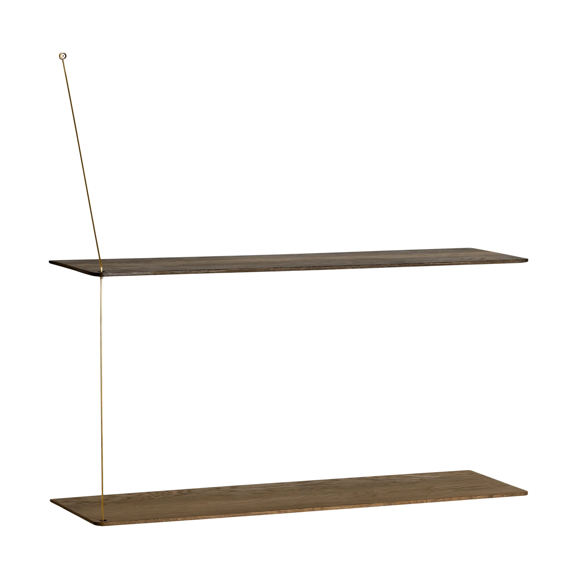 Stedge シェルフ, スモークオーク-ブラス, 80 cm, 2段棚 Woud | ウッド