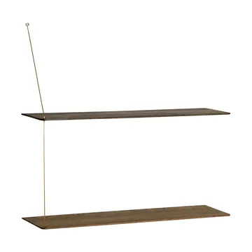 Stedge シェルフ - スモークオーク-ブラス, 80 cm, 2段棚 - Woud | ウッド