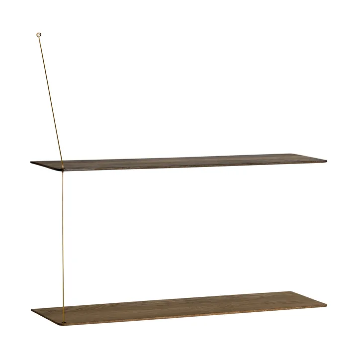 Stedge シェルフ - スモークオーク-ブラス, 80 cm, 2段棚 - Woud | ウッド