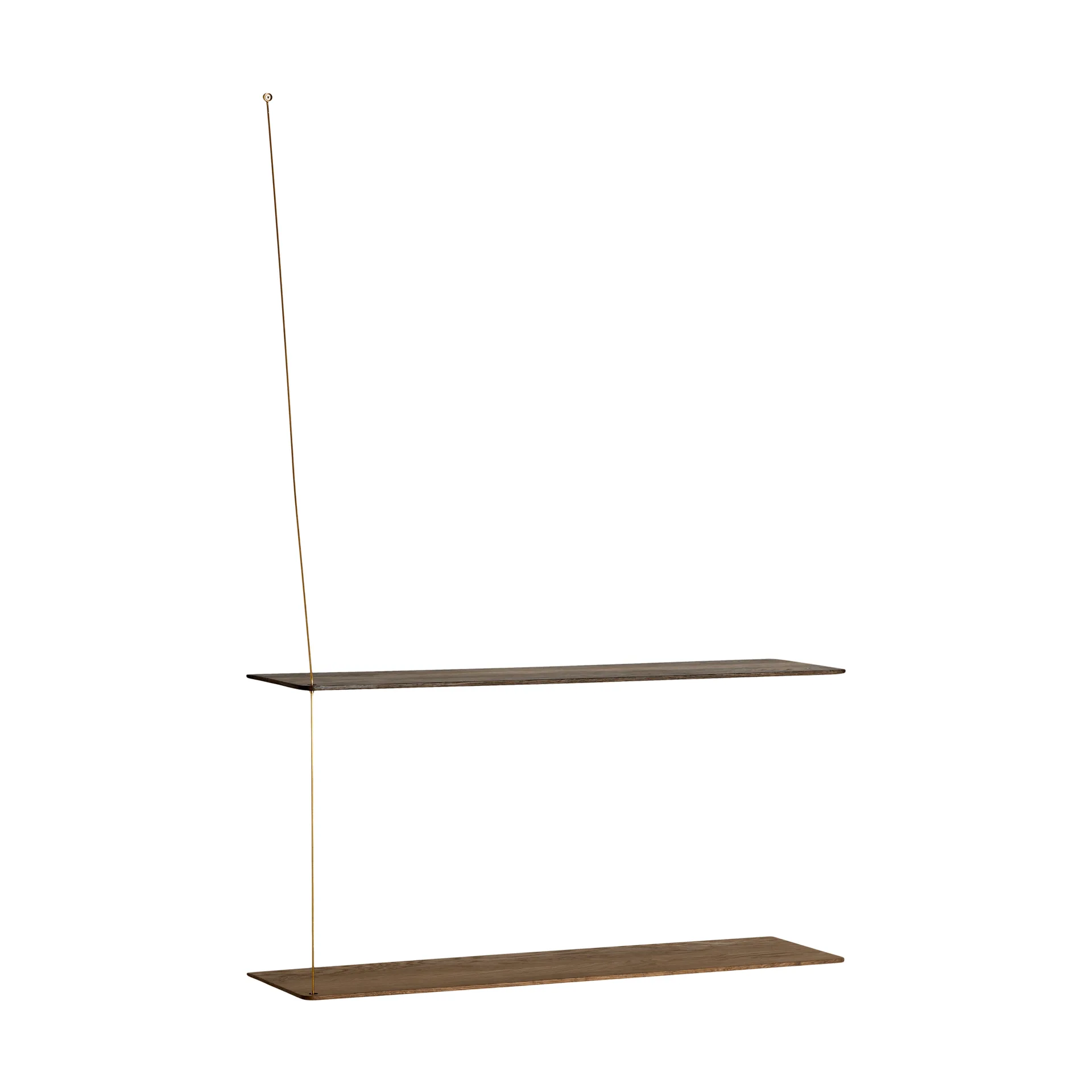 Stedge シェルフ, スモークオーク-ブラス, 80 cm, 2段棚 Woud | ウッド