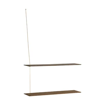 Stedge シェルフ - スモークオーク-ブラス, 80 cm, 2段棚 - Woud | ウッド