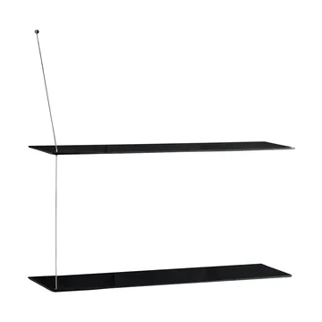 Stedge シェルフ - ブラック オーク・ブラッシュドスチール 80 cm 2段棚 - Woud | ウッド