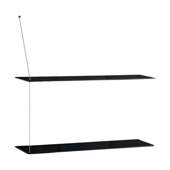 Stedge シェルフ - ブラック オーク・ブラッシュドスチール 80 cm 2段棚 - Woud | ウッド