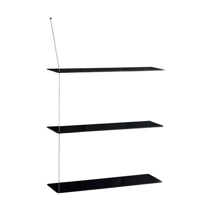 Stedge シェルフ - ブラック オーク-ブラッシュド スチール, 80 cm, 3 段棚 - Woud | ウッド