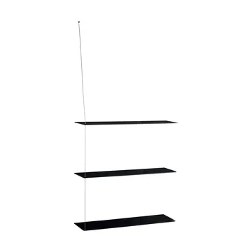 Stedge シェルフ - ブラック オーク-ブラッシュド スチール, 80 cm, 3 段棚 - Woud | ウッド