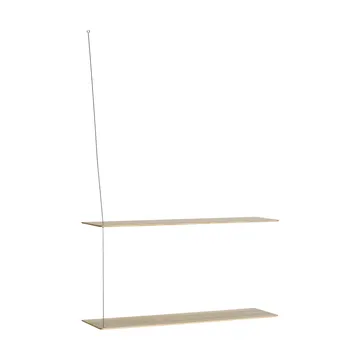 Stedge シェルフ - ホワイトピグメントオーク・ブラッシュドスチール、80 cm、2段棚 - Woud | ウッド