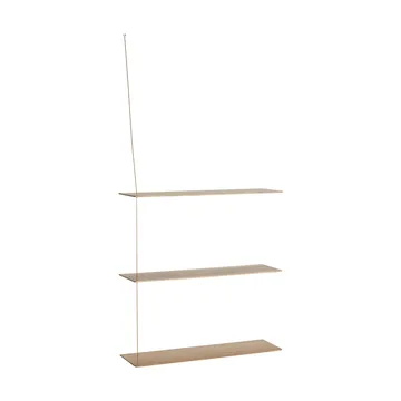 Stedge シェルフ - 白染色オーク-ブラス、80 cm、3段棚 - Woud | ウッド