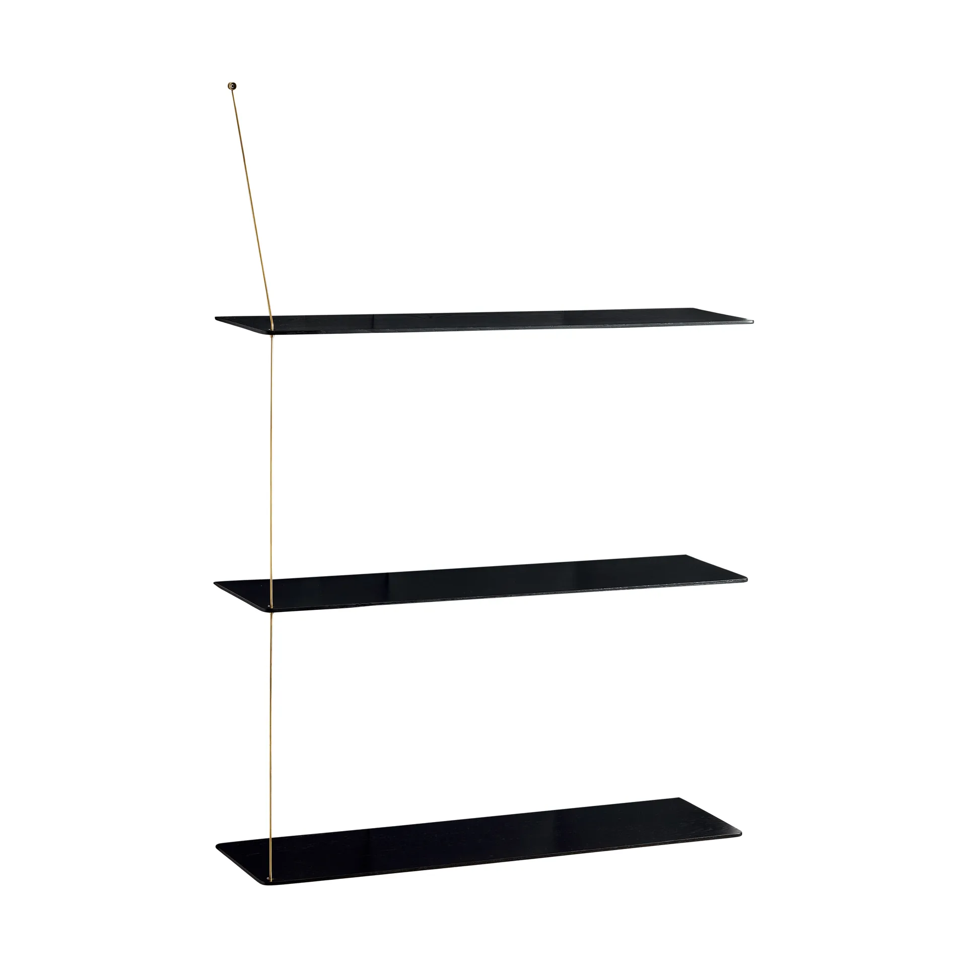 Stedge シェルフ, ブラック オーク-ブラス、80 cm、3 段棚 Woud | ウッド