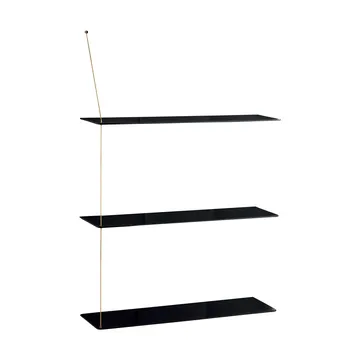 Stedge シェルフ - ブラック オーク-ブラス、80 cm、3 段棚 - Woud | ウッド