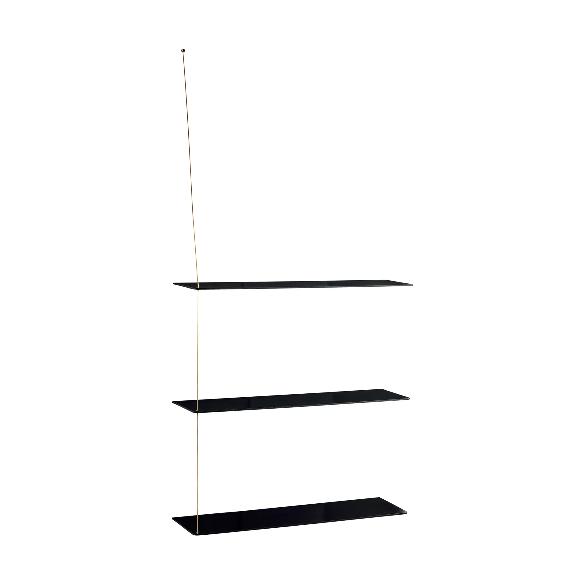 Stedge シェルフ, ブラック オーク-ブラス、80 cm、3 段棚 Woud | ウッド