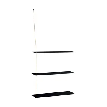 Stedge シェルフ - ブラック オーク-ブラス、80 cm、3 段棚 - Woud | ウッド
