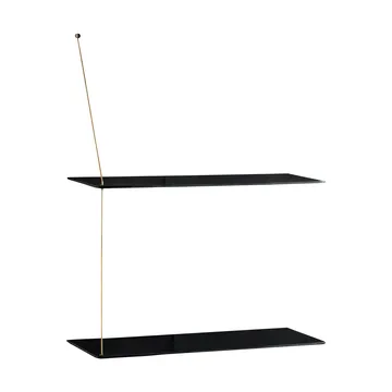 Stedge シェルフ - Black oak-brass, 60 cm, 2 shelves - Woud | ウッド