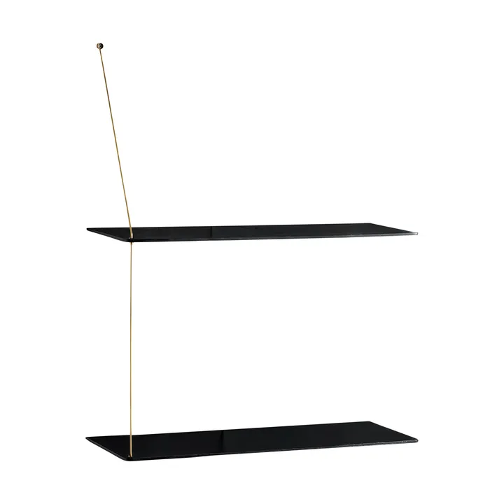 Stedge シェルフ - Black oak-brass, 60 cm, 2 shelves - Woud | ウッド