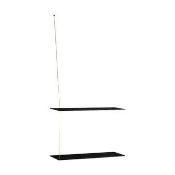 Stedge シェルフ - Black oak-brass, 60 cm, 2 shelves - Woud | ウッド