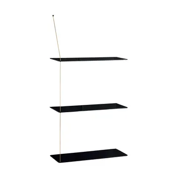 Stedge シェルフ - Black oak-brass, 60 cm, 3 shelves - Woud | ウッド
